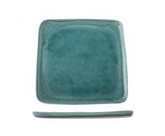 COSY & TRENDY Isabeau 3671027 Assiette Plate carré en Porcelaine Isabeau-Bleu-27,5x27,5 Cm