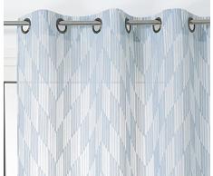 Linder Voilage Chevron, Polyester, Bleu, 140x280 cm