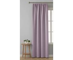 Deconovo Rideau Occultant Chambre Garcon Cuisine Anti Chaleur Salon Galon Fronceur Fenetre de Porte Isolant Thermique 1 Pcs, Polyester, Rose Pâle, 140x245cm