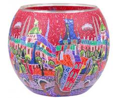 Himmlische Lot de 2 photophores en Verre Multicolore Dimensions : 9 x 11 cm