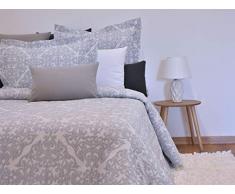 MI CASA Mi Leila Couvre-lit 250 x 270 cm, Gris (lit de 150), 250 x 270 cm