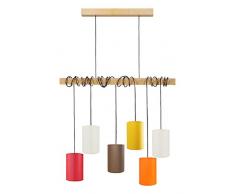 Tosel 21055 Lustre 6 Lumières Acier, E27, 40 W, Gris, 70 x 180 cm