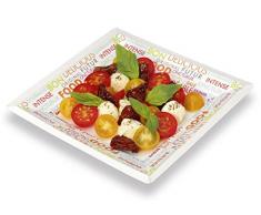 GUILLIN AC185CAR009PPC 200 Assiettes Carton carrÃ©es FOODK 185 Fond Blanc/Mots Couleur