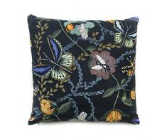 Nadja Wedin design Insectes et Papillons Taille L Noir â Housse de Coussin Coton 48 x 48 cm