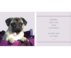 Pro Art glaset2d826827 Collection Mix & Match Ohne Hund Leben Lot de 2 Impressions sous Verre 20 x 20 cm