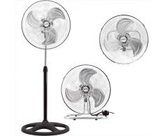 Syntrox Germany VT-70W-BL Ventilateur 3 en 1 avec ventilateur de table et ventilateur mural avec oscillation et ventilateur axial ChromÃ© 45,7 cm