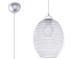 Sollux Lighting Alvaro Suspension en verre Transparent Chrome