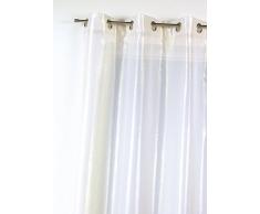 HomeMaison Voilage en Voile irisé 100% Polyester , Blanc