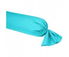 Vent du sud Manoir Taie de Traversin Unie en Coton Percale Lagon 190 x 43 cm