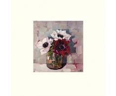 Anne-Marie Butlin Affiche imprimée + Passe-Partout 30 x 30 cm (Anémones dans Un Bocal de Confiture)