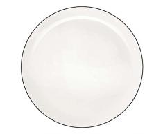 ASA 1917113Â Ligne Noire Assiette en Porcelaine, Blanc, 30Â x 30Â x 2Â cm