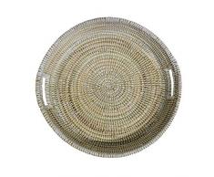 EA DÃ©co Naturel & Design ABFBLA Plateau TchÃ¨kÃ¨, Plastique, Blanc, 40 x 40 x 7 cm