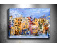 Bonamaison Peinture sur toile, multicolore, 30 x 40 cm - ConÃ§u et fabriquÃ© en Turquie