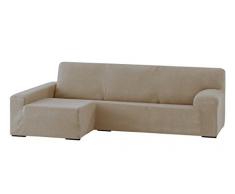 Eysa Dorian bi-Ã©lastique Chaise Longue Gauche, Vue Frontale, Couleur 11-Beige, Chenille, 43x17x37 cm