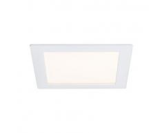 Paulmann 92098 Kit encastrés Premium Panneau LED, carré, 1x6,5W, 2700K, 7VA, 230V/350mA 120 mm, Blanc mat/Alu