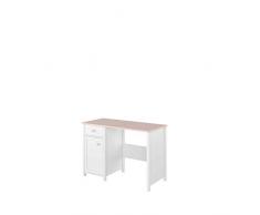 ESF LN-03 bureau MDF (Panneau de Fibres de Bois à densité Moyenne), recouverts dun Papier décor imprégné de résine mélamine, Finition Blanc Mat et Rose, Taille unique
