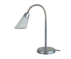 Tosel 90043 Lampe de Bureau - Flex, Tube et Flexible Acier, Peinture époxy Verre Cent, G9, 50 W, Aluminium