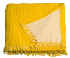 Tom Tailor T-Fringed Cotton Plaid, Jaune, 130x170 cm