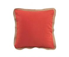 COUSSIN DEHOUSSABLE PASSEPOIL 40 x 40 CM POLYCOTON UNI+JUTE KELONIA ORANGE