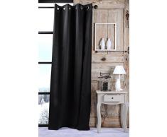 Lovely Casa R68585005 Polaire Rideau occultant Polyester Noir 260 x 140 cm