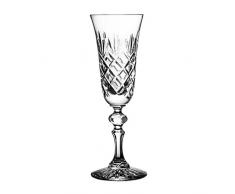Crystelle aljulia 2835 Champagne Verre, Cristal, 150 ML, 6,5 x 6,5 x 20 cm, 6 unités