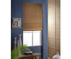 MADECOSTORE Store Enrouleur RollUp Bambou - Caramel - L123 x H180cm - Fixation avec perçage - Store bois