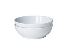 Denby White Lot de 2 bols à céréales, Porcelaine, 2 Bowls
