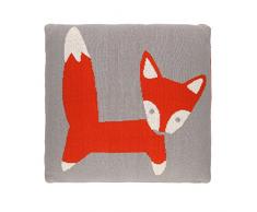 Art pour enfants en tricot Coton Renard Coussin réversible, Orange