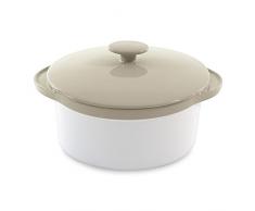 Berghoff Eclipse Plat à Four Rond avec Couvercle, en céramique, Taupe, 30 cm