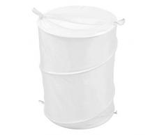 Bain 53904 Panier Ã Linge popup Couvercle Fente Polyester o38xh50cm Vitamine Blanc, Taille Unique