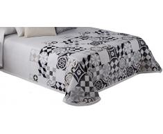 Textilia Encart Bryan Couvre-lit Boutis, Tissu, Gris, 270Â x 250Â x 3Â cm