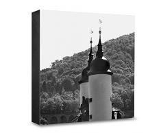 COGNOSCO HG-HD100 Tableau Mural en Bois avec Photo darchitecture Heidelberg Noir/Blanc 15 x 15 cm