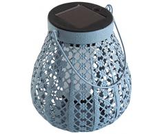 MUNDUS 35622 Lanterne Casablanca, MÃ©tal, Bleu Russe, 13 x 13 x 18 cm