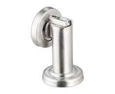 Relaxdays 10025391 Butoir aimant, Cale de porte magnÃ©tique, en acier inoxydable, montage au sol ou mural, argentÃ©, inox, 1 Ã©lÃ©ment