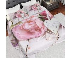 PETTI Artigiani Italiani - Parure de Lit, Lit (180x200), Drap de Lit, Linge de Lit, Pays Chic, Tissu 100% Satin Frais, 100% Made in Italy
