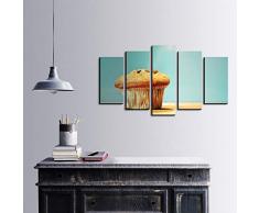 Bonamaison DÃ©coration Murale Ensemble de 5 Impression sur Toile, Dimensions: 100 x 60 Cm - ConÃ§u et fabriquÃ© en Turquie