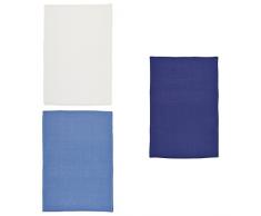Kitchencraft Super absorbante 100% Waffle-Weave torchons, 70Â x 47Â cm (Lot de 3), Coton, Blues , 49Â x 0.5Â x 71.5Â cm