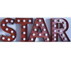 Pusher Mini Las Vegas Décoration Lumineuse pour la Maison Lettre U, métal, Rouge, 6 x 4 x 10 cm