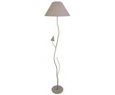 Tosel 50923 Lampadaire Gourdon Acier 60 W E27 Taupe Cérusé