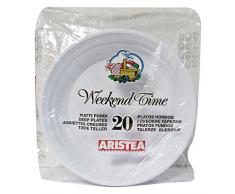 Aristea Lot de 20 Assiettes Creuses en Plastique
