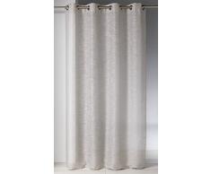 Homemaison 806458 Voilage Motif Fantaisie Fil Brillant Polyester Beige 1 x 140 cm