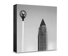 COGNOSCO HG-F100 Tableau Mural en Bois avec Photo darchitecture Frankfurt Noir/Blanc 15 x 15 cm