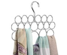 InterDesign Axis cintre Ã foulard avec 18 boucles, rangement Ã suspendre en mÃ©tal pour foulards, fichus, cravates, ceintures, etc., argentÃ©