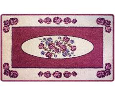Tapis de Sol Design pour Couloir, Salle de Bain, intérieur et extérieur | Paillasson antidérapant et Lavable | Paillasson Pratique et Anti-salissures | Tapis Aubusson 75 x 120 cm Rose | Deco-Mat