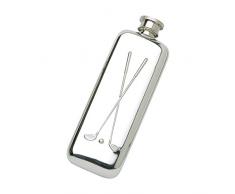 Edwin Flasque & Co Coffre Design Uni avec 3D en Ã©tain Croix Clubs de Golf et Doux Bouteille Forme dangle Spirit, 3Â oz