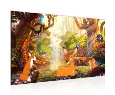 WTD 022714b Impression sur toile pour chambre denfant Motif animaux de la forÃªt 70 x 40 cm