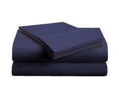 Superior 1500Â Series Massif Poche Profonde Super Doux et rÃ©sistant Ã Rides, Parure de lit 100% Microfibre brossÃ©, Bleu Marine, Double, Lot de 3