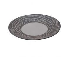 Revol RV648345 Assiette Plate Arborescence, Porcelaine, Poivre, 26,5 x 26,5 x 1,5 cm