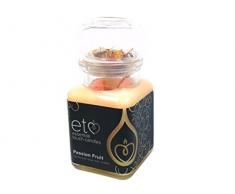 Essential Touch Candles Bougie en Cire de soja Parfum Fruit de la Passion Photophore Orange