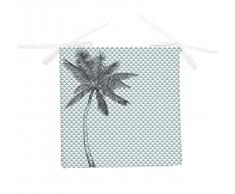 Soleil docre Dessus de Chaise Palmier Bleu 40x40x5 cm, Polyester